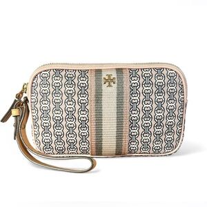 Tory Burch Gemini Link Canvas Wristlet